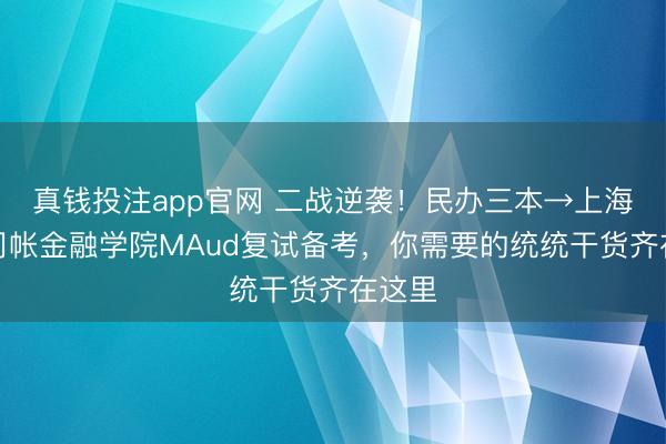 真钱投注app官网 二战逆袭!民办三本→上海立信司帐金融学院MAud复试备考,你需要的统统干货齐在这里