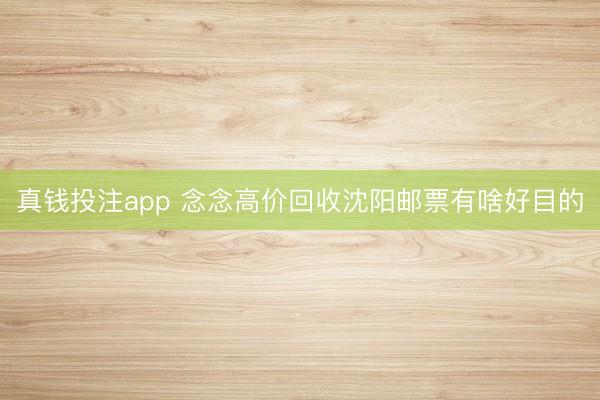 真钱投注app 念念高价回收沈阳邮票有啥好目的