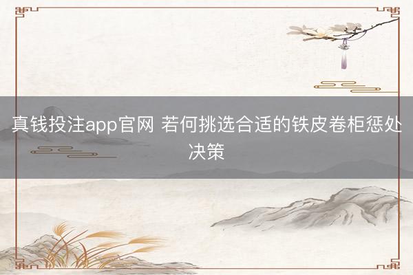真钱投注app官网 若何挑选合适的铁皮卷柜惩处决策