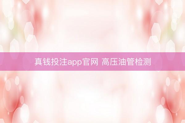 真钱投注app官网 高压油管检测
