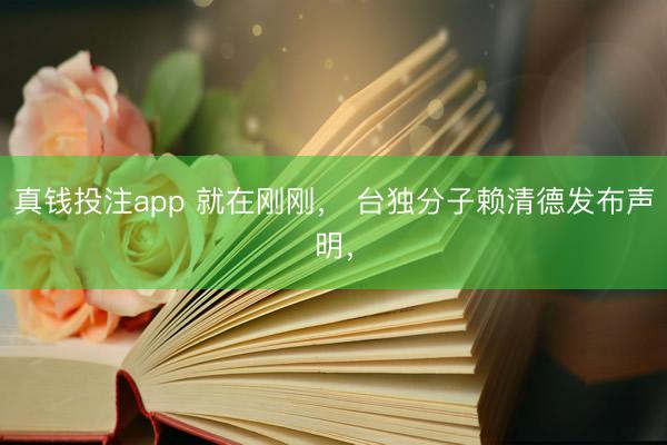 真钱投注app 就在刚刚， 台独分子赖清德发布声明，