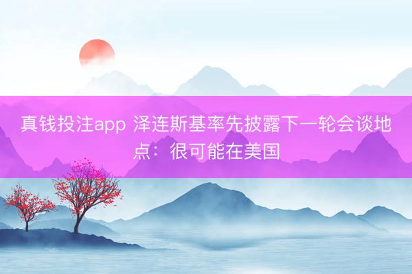 真钱投注app 泽连斯基率先披露下一轮会谈地点:很可能在美国