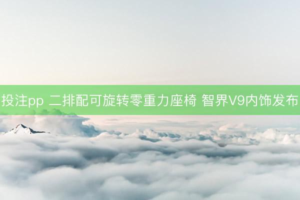 投注pp 二排配可旋转零重力座椅 智界V9内饰发布