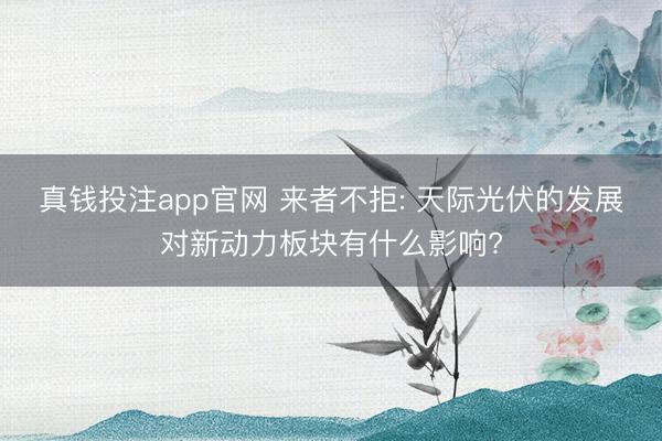 真钱投注app官网 来者不拒: 天际光伏的发展对新动力板块有什么影响?
