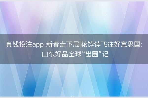 真钱投注app 新春走下层|花饽饽飞往好意思国: 山东好品全球“出圈”记