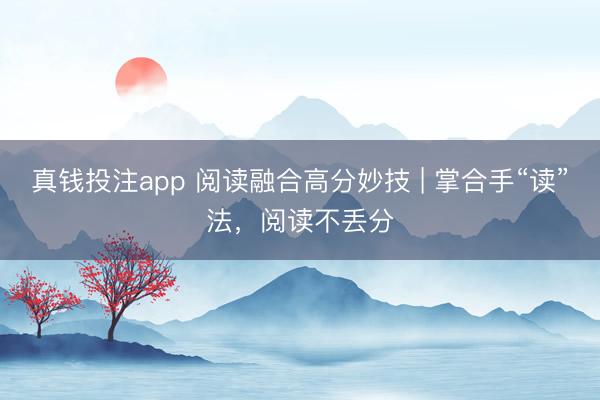 真钱投注app 阅读融合高分妙技 | 掌合手“读”法，阅读不丢分