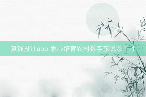 真钱投注app 悉心培育农村数字东说念主才