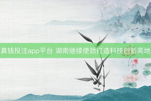 真钱投注app平台 湖南继续使劲打造科技创新高地
