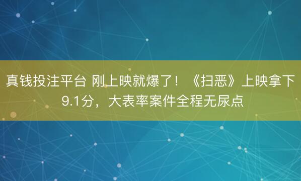 真钱投注平台 刚上映就爆了！《扫恶》上映拿下 9.1分，大表率案件全程无尿点