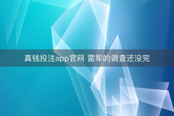 真钱投注app官网 雷军的调查还没完