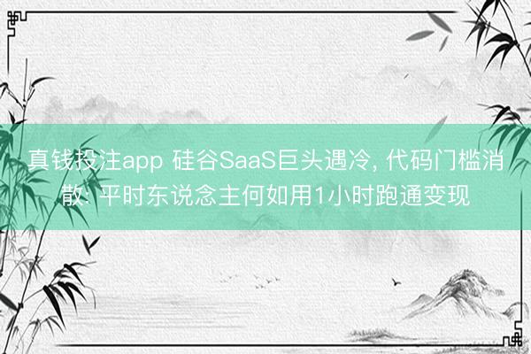 真钱投注app 硅谷SaaS巨头遇冷, 代码门槛消散: 平时东说念主何如用1小时跑通变现