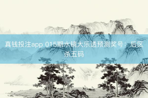 真钱投注app 015期水镜大乐透预测奖号：后区杀五码