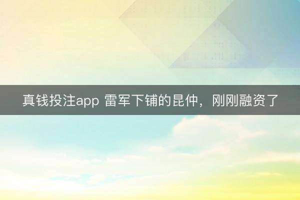 真钱投注app 雷军下铺的昆仲,刚刚融资了