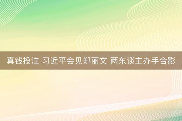 真钱投注 习近平会见郑丽文 两东谈主办手合影