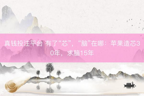 真钱投注平台 有了“芯”，“脑”在哪：苹果造芯30年，求脑15年