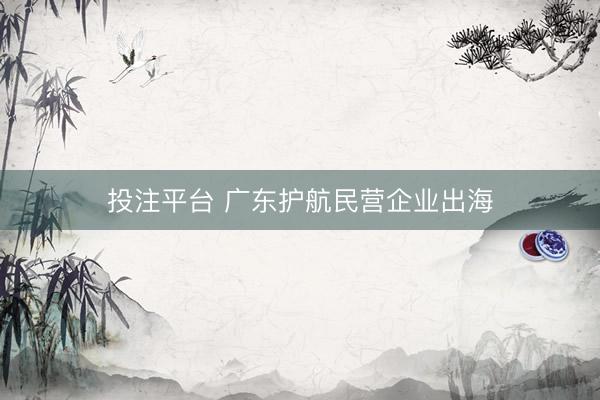 投注平台 广东护航民营企业出海
