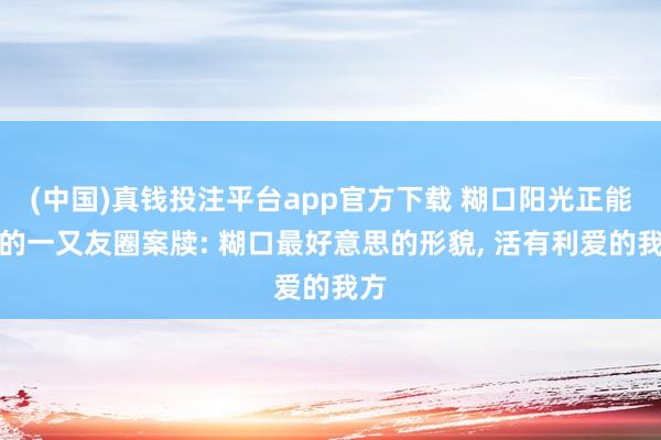 (中国)真钱投注平台app官方下载 糊口阳光正能量的一又友圈案牍: 糊口最好意思的形貌， 活有利爱的我方