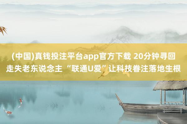 (中国)真钱投注平台app官方下载 20分钟寻回走失老东说念主 “联通U爱”让科技眷注落地生根