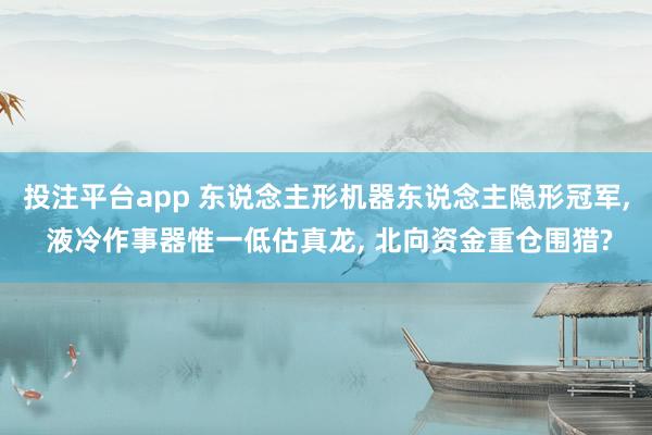 投注平台app 东说念主形机器东说念主隐形冠军， 液冷作事器惟一低估真龙， 北向资金重仓围猎?