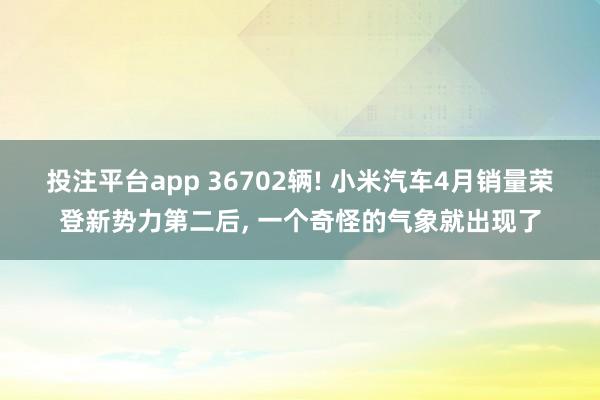 投注平台app 36702辆! 小米汽车4月销量荣登新势力第二后， 一个奇怪的气象就出现了