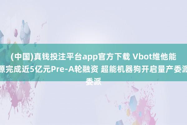 (中国)真钱投注平台app官方下载 Vbot维他能源完成近5亿元Pre-A轮融资 超能机器狗开启量产委派