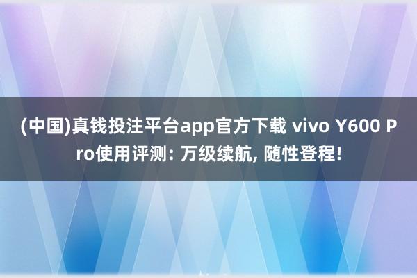 (中国)真钱投注平台app官方下载 vivo Y600 Pro使用评测: 万级续航， 随性登程!