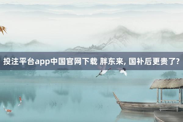 投注平台app中国官网下载 胖东来， 国补后更贵了?