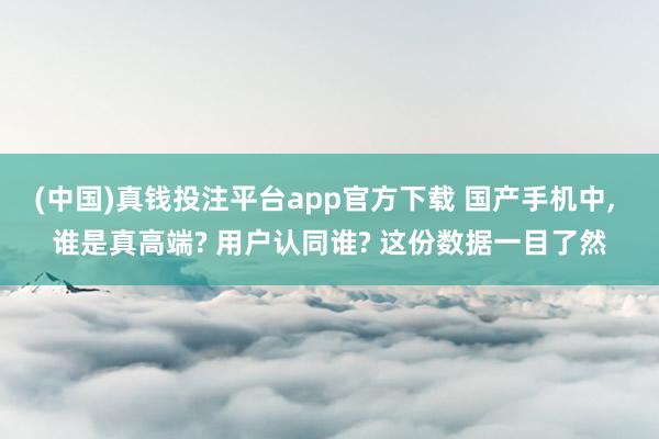 (中国)真钱投注平台app官方下载 国产手机中， 谁是真高端? 用户认同谁? 这份数据一目了然
