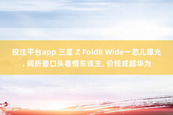 投注平台app 三星 Z Fold8 Wide一忽儿曝光, 阔折叠口头看懵东谈主, 价钱或超华为