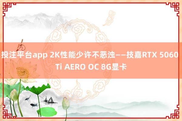 投注平台app 2K性能少许不恶浊——技嘉RTX 5060 Ti AERO OC 8G显卡