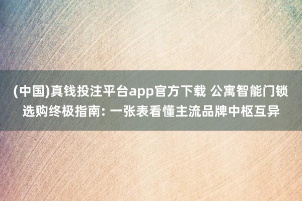 (中国)真钱投注平台app官方下载 公寓智能门锁选购终极指南: 一张表看懂主流品牌中枢互异