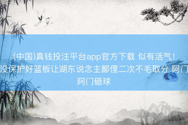 (中国)真钱投注平台app官方下载 似有活气！申京没保护好篮板让湖东说念主鄙俚二次不毛取分 阿门砸球