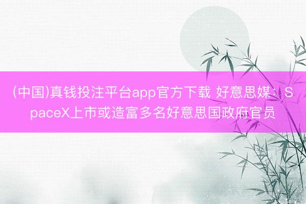 (中国)真钱投注平台app官方下载 好意思媒：SpaceX上市或造富多名好意思国政府官员